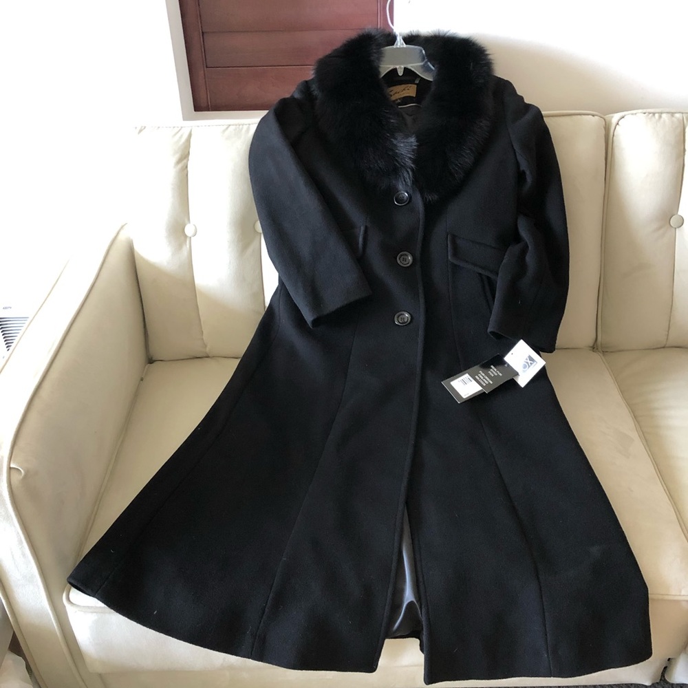 🌟HP! 🧚‍♀️NWT Fox Fur Cashmere Coat - Picture 4 of 7